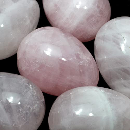 CrystalAge Rose Quartz Crystal Egg ~48mm Heart Shaped Hanging Ornament Valentine's Day Occasion