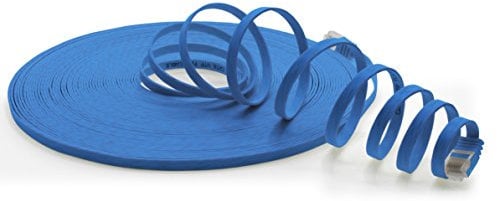 15m - CAT6 flat network patch cable (blue - 1 piece) 1000 Mbit/s Gigabit LAN flat cable CAT.6 Slim Micro installation cable