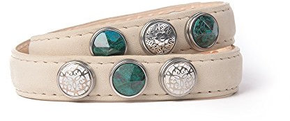 Noosa Armband Wrap Bracelet Petite Double Skinny cream, Grösse:XS