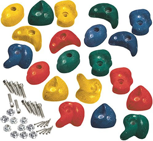 Garden Games 20 Packungen Premium Klettern hält hohe Griffigkeit Polyresin mit Edelstahl-Befestigungen (mehrfarbig)