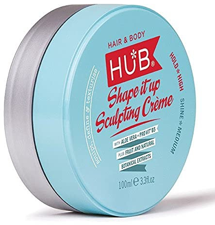 HUB Shape it up Sculpting Crème Styling Product - 100 g / 100 ml x 1. Starker Halt und mittlerer Glanz. Haarwachs für Männer und Frauen. Deluxe und beste, professionelle Shaper-Formulierung für den Salon. (Produkt der Kategorie Kitt, Ton oder Wachs)