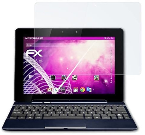 atFoliX Glasfolie kompatibel mit Asus Transformer Pad TF300TG Panzerfolie, 9H Hybrid-Glass FX Schutzpanzer Folie