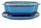 Bonsai pot avec soucoupes-bleu-taille 4/haitang ovale modèle i4 l - 26 cm 20,5 cm-hauteur : 8,5 cm