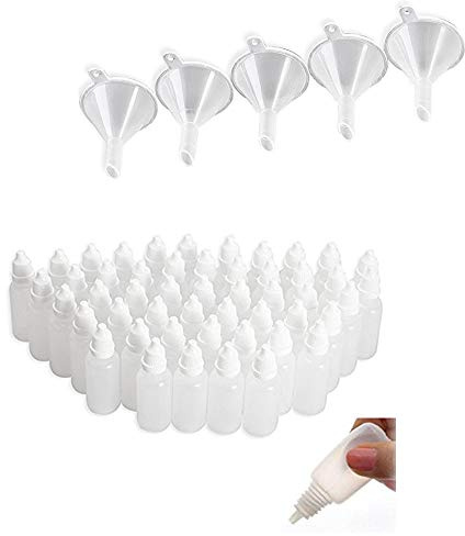 XIAONAN 50 Pack x 15ml Plastic Empty Squeezable Dropper Water Bottles