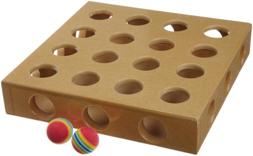 SmartCat Peek A Prize Interactive Cat Puzzle Box | Wooden Puzzle Box, Treat Dispenser, Encourages Mental Stimulation, Interactive Play, Suitable for Indoor Cats