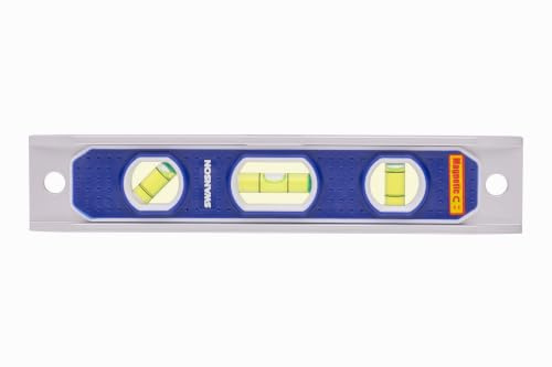 Swanson Tool Co TL002M 9-Inch Magnetic Die Cast Aluminum Torpedo Level with 3 Bubble Vials for 0°/90°/45° Measurements