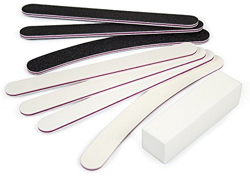 Premium 8-Teilig Profi Feilen Buffer Spar-Set - Nageldesign Nagelfeile Gerade Gebogen Für Gelnägel
