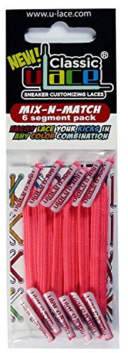 Pack Rose Fluo 2 sachets lacets élastiques U-LACE (NEON PINK)