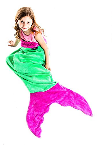 Blankie Tails Die Original Mermaid Tail Blanket Grün/Rosa für Kinder