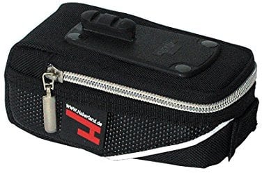 Haberland Unisex – Erwachsene Fahrradtasche Satteltasche inklusive klick-Fix-Satteladapter, Schwarz, 32 x 34 x 16 cm, 1 Liter