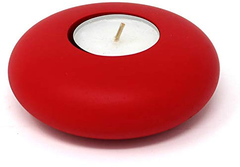 Teelichthalter rot Kerzenhalter Teelicht Dekoartikel Holz Tischdekoration Kerze Kerzenständer (rot)