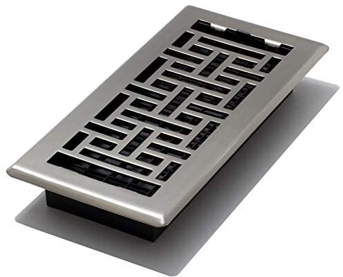 Decor Grates AJH410-NKL Registro de Suelo Oriental de 4 x 10 Pulgadas, Acabado de níquel Cepillado, 4-Inch by 10-Inch