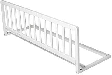 Safetots Extra Breiter Holzbettschutz, Weiß, 38cm hoch x 140cm breit, Bettgitter, Sicheres Kinderbettgeländer, Vormontiert, Einfache Installation