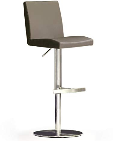 Robas Lund Barhocker mit Lehne Barstuhl Cappuccino drehbar 360 Grad, Hocker höhenverstellbar, PU LO.PES