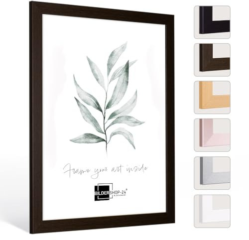 Bildershop-24 Bilderrahmen Monza in Dunkelbraun in 13 X 18, 60 Größen und 12 Farben Fotorahmen, Wechselrahmen, Posterrahmen, Puzzlerahmen