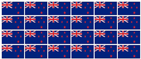 INDIGOS UG - Mini Aufkleber Set - Pack glatt - 33x20mm - selbstklebender Sticker - Neuseeland - Flagge - Banner - Standarte fürs Auto, Büro, zu Hause und die Schule - 24 Stück - für Auto, Laptop