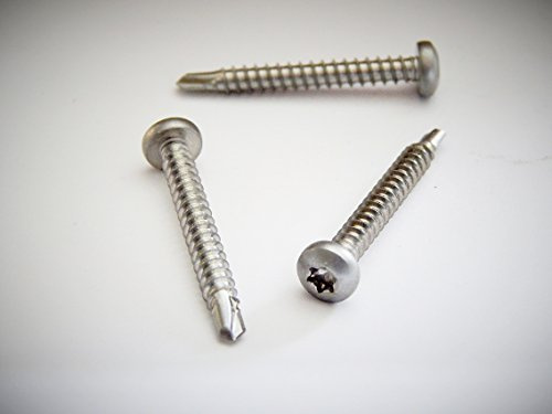 Lederer Bohrschrauben 100 Stück, 4,2 x 32 mm, Linsenkopf Torx TX 20, Edelstahl A2, Teilgewinde M4.2 x 32, für Alu oder Kupfer, Neuware in Industriequalität