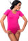 Evoni - Body à manches courtes - Avec col rond - Idéal comme vêtement de nuit et pour le sport - De qualité supérieure - Coupe optimale - Pour femme - Rose - Small