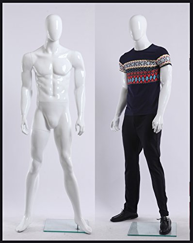 Eurotondisplay MA-120-B Hochwertige männlich abstrakte lackierte Schaufensterpuppe Mannequin weiß in Glanz Mann Male Mannequin