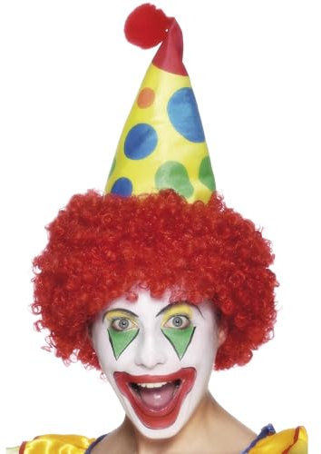 Smiffys Clown-Hut, mit Perücke