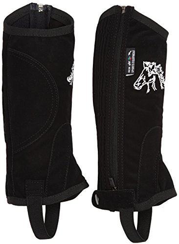 HKM -Kids- Reitletten Nubukimitat mit Elastikeinsatz, schwarz, 6, 558023