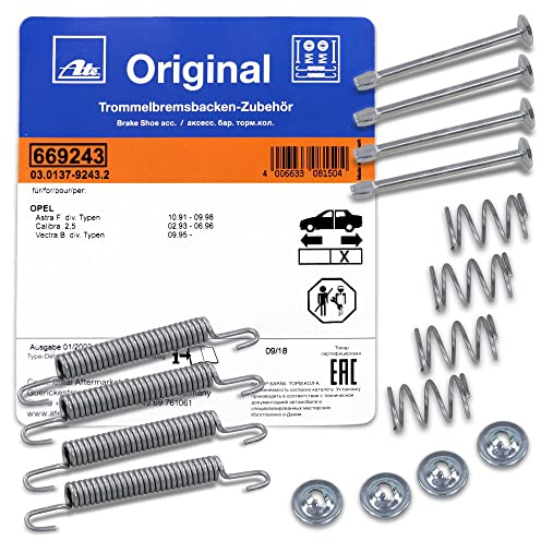 ATE 03.0137-9243.2 Zubehörsatz, Feststellbremsbacken | Kompatibel mit: OPEL CALIBRA A, VECTRA A, VECTRA A CC, VECTRA B, VECTRA B Caravan, VECTRA B CC, SAAB 9-3, 9-3 Cabriolet, 9-5