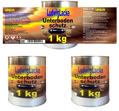 LudwigLacke Unterbodenschutz 3 x 1 kg streichbar Bitumen
