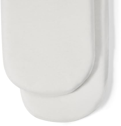 The Little Green Sheep Organic Cotton Fitted Sheet for Moses Baskets, White - 30 x 70 cm