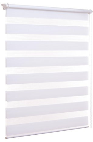 Ventanara® Doppelrollo ohne Bohren Klemmfix Weiß Fenster Duo Rollo verspannt inklusive Klemmträger 70 x 150 cm