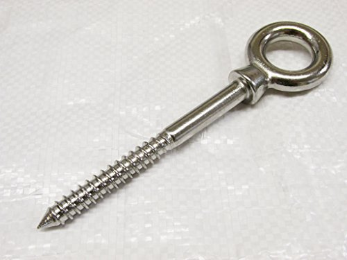 10MM x 100MM Stainless Steel Eyebolt with Woodscrew Thread - Eye Bolt Attachment Bolts Eyebolts Ring