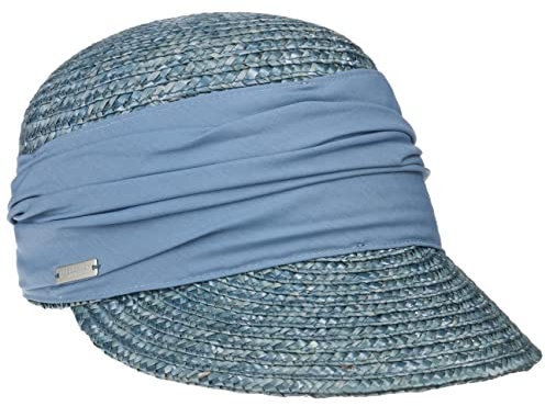 Seeberger Grace Stroh Sonnencap Strohkappen Damencap (One Size - hellblau)