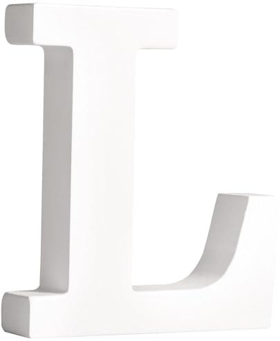 Rayher 62663000 MDF- Buchstabe L, weiß, 11 cm, Stärke 2 cm, 3D-Buchstaben Holz, Holz-Buchstaben groß