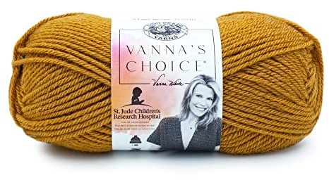 Lion Brand Yarn Company 1-Piece Vanna's Choice Yarn, Honey | Everyday Basic Worsted Weight Acrylic Knit & Crochet Fiber for Blankets, Bags, Sweaters, Hats, Scarves