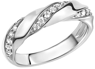 Zeeme Silber Damen Ring 925/- Sterling Silber Glänzend Zirkonia weiß 471270057