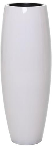 VIVANNO Pflanzkübel Bodenvase Fiberglas Magnum Weiß Hochglanz - 80x23