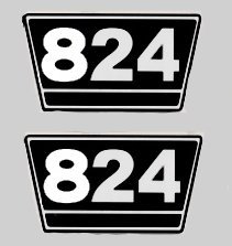 IHC Aufkleber International 2x Typenaufkleber 824 Logo Emblem Sticker Label ca. 21x9,5cm