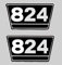 IHC Aufkleber International 2x Typenaufkleber 824 Logo Emblem Sticker Label ca. 21x9,5cm