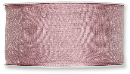 FloristryWarehouse morbido rosa antico in organza da 40 mm (3,8 cm) con filo tessuto 25 m roll Made in Germany