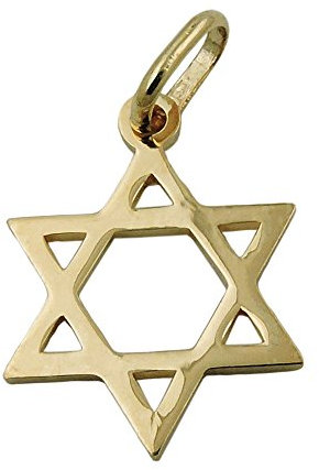 Anhänger 21x18mm David-Stern glänzend 9Kt GOLD