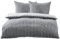 Bettwaesche-mit-Stil Mako Satin Damast Streifen Wendebettwäsche (schwarz, 240cm x 220cm + 2X 80cm x 80cm)