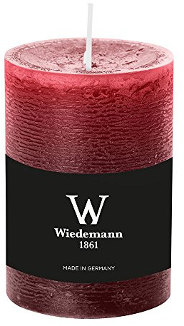 durchgefärbte Stumpenkerzen (H x Ø) 100 x 68 mm, Farbe Bordeaux, mit ASF zum Abbrandschutz, Wiedemann Marble Kerzen, Advent, Adventskranz, Weihnachten, Dekoration, Event