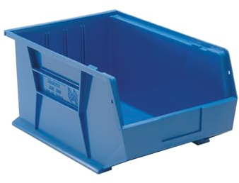 Quantum Storage Systems QUS255BL Ultra Stack & Hang Heavy Duty Part Organizer Blue Bins 16 L x 11 W x 8 H 4 Pack