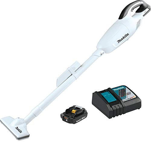 Makita XLC02RB1W 18V LXT Lithium-Ion Compact Cordless Vacuum Kit (2.0Ah), 1.3 Pint