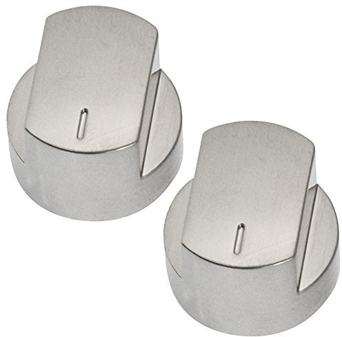 Stoves Genuine Temperature Control Knob for Oven Cooker Grill Hob (Pack of 2, Silver/Chrome)
