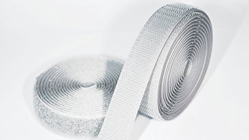 Lana's Magic Cinta de velcro gris (más de 1 metro de largo) para coser (no adhesiva) parte trasera (20 mm de ancho)