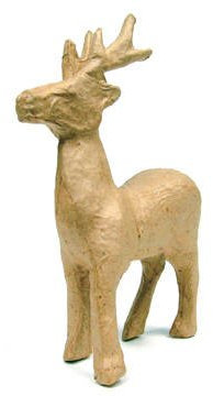 Pappmaché-Figur, Größe: ca. 15cm, Motiv: Rentier
