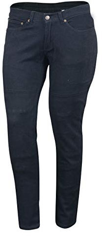Bikers Gear Australia Damen Motorradjeans CE Knie Gepanzert KEVLAR Stretch Denim, Schwarz, UK 16R EU 44R, XL