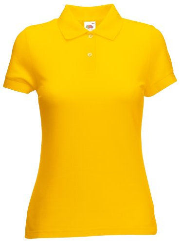 Fruit of the Loom Lady FIT Pique Polo Shirt - (S-XXL) 9 Colours Dark Yellow