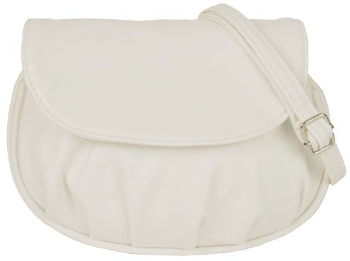 New Bags Schultertasche Abendtasche Umhängetasche Überschlagtasche S NB3041 Kunstleder 19cmx15cmx6cm (BxHxT) (Weiß)