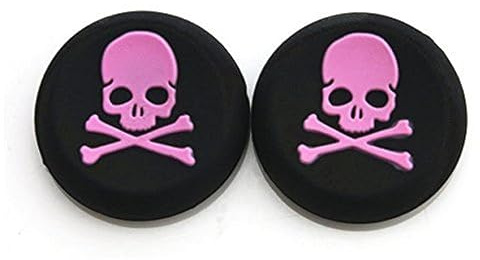 Vivi Audio® Thumb Stick Grips Cap Housse Joystick Sticks analogiques Caps pour PS4 Xbox One Xbox 360 PS3 PS2 Rose Tête de mort